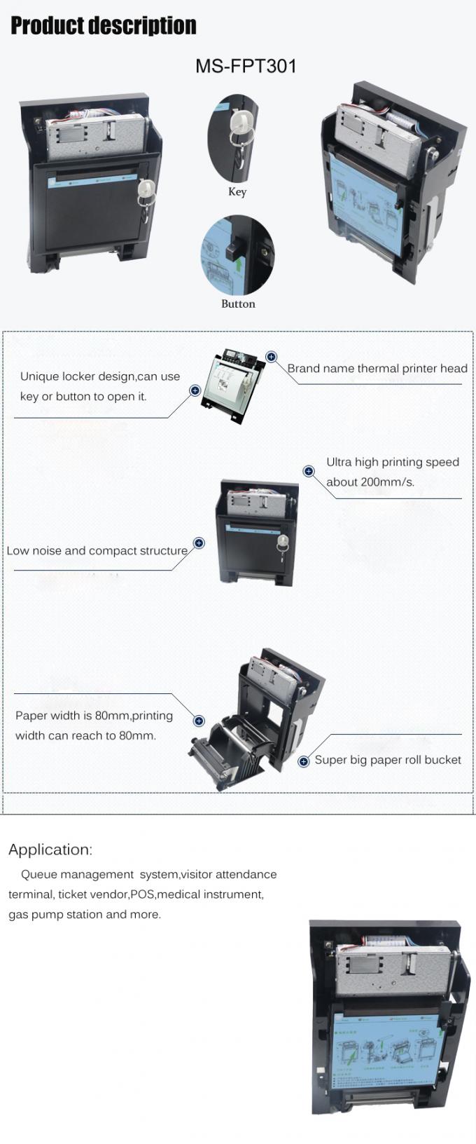 Impressora térmica de carregamento da posição da impressora térmica do painel frontal de MASUNG 80mm auto para o supermercado novo dos retalhos